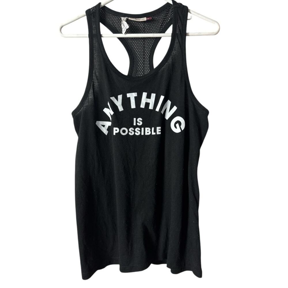 Sonoma Women’s Black & White Gym Sporty Athletic Racerback Graphic Tank Sz M